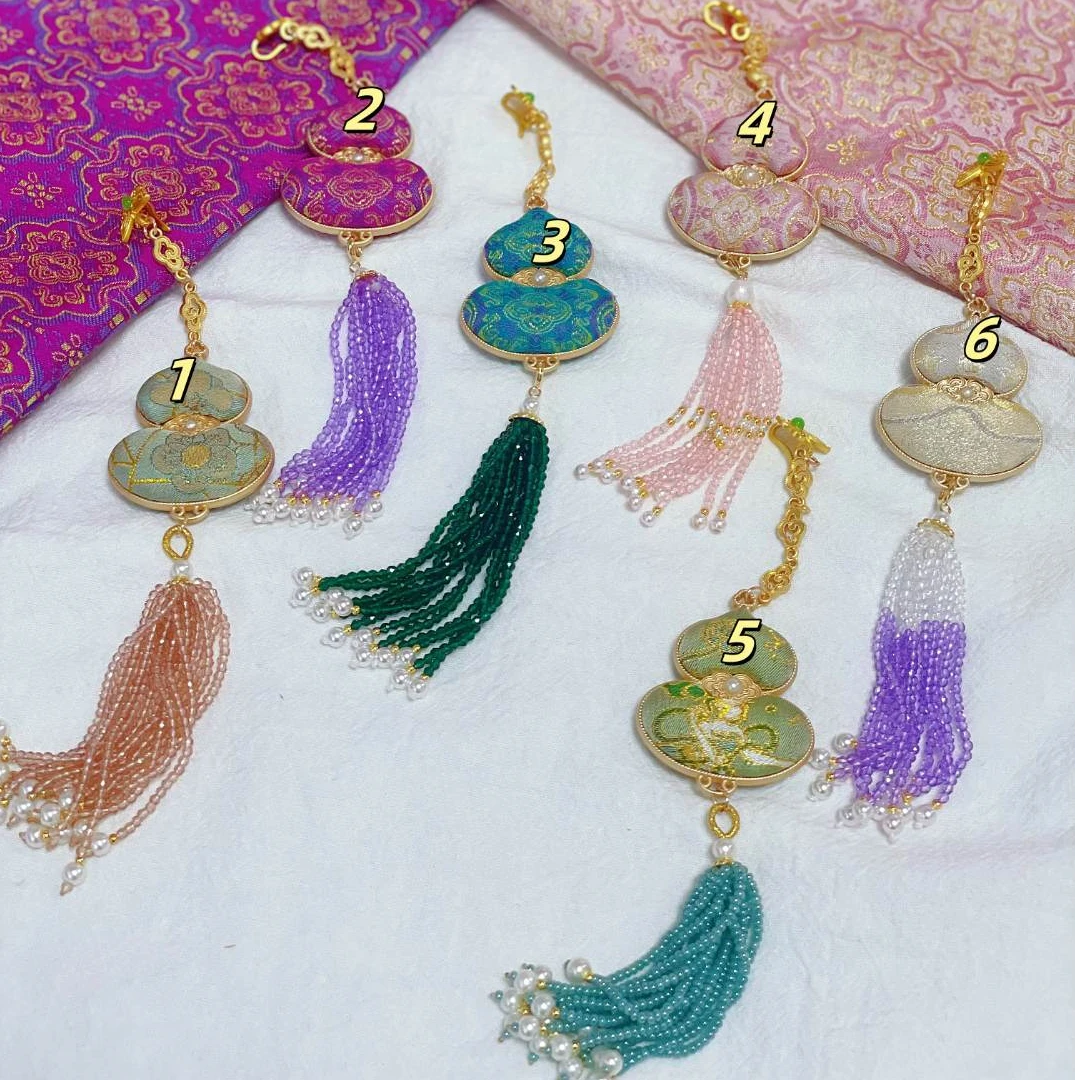 非遗桑蚕丝宋锦双面葫芦新中式饰品手工7天预售压襟挂件古风时尚