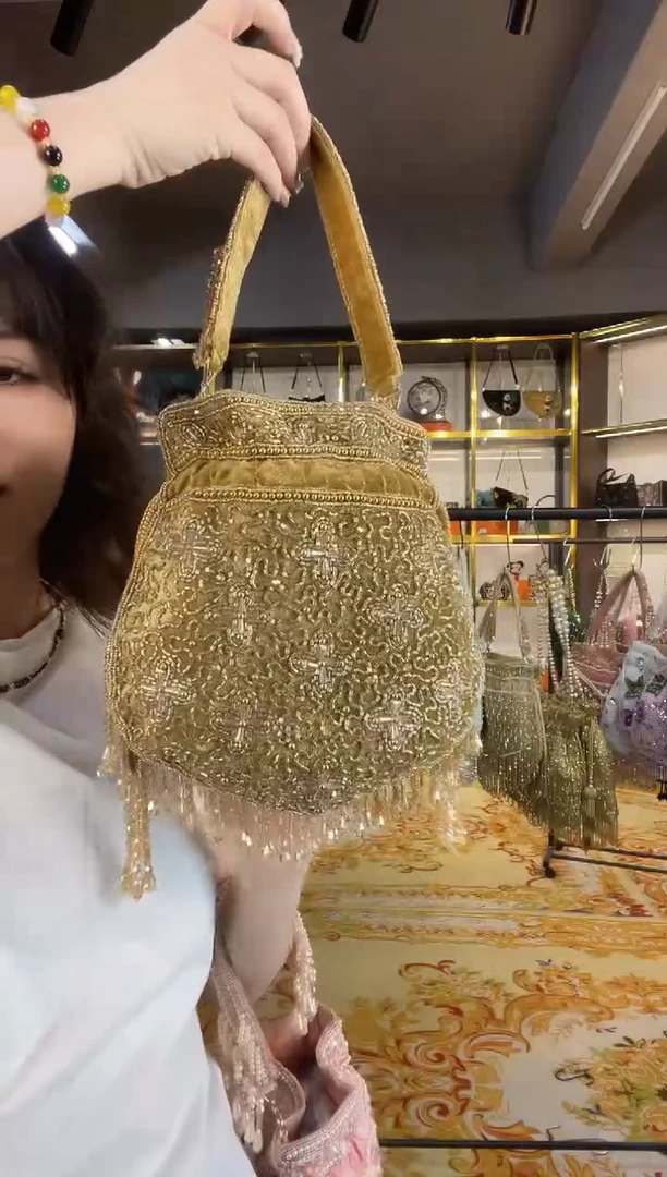 织物珠韵恒泽重工串珠手提包直播间女神专拍