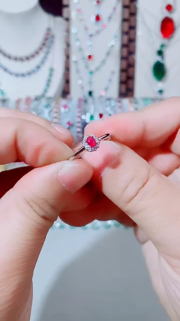 未镶嵌戒指红宝石红宝石小戒指