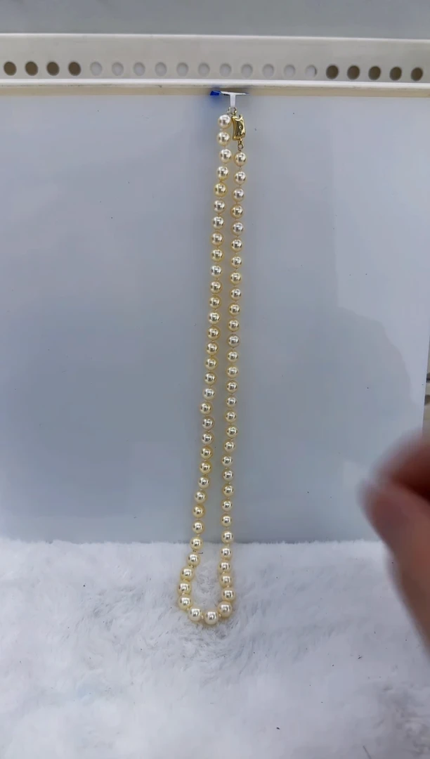 未镶嵌海水珍珠DA海水羽皇金串链6-7    y261