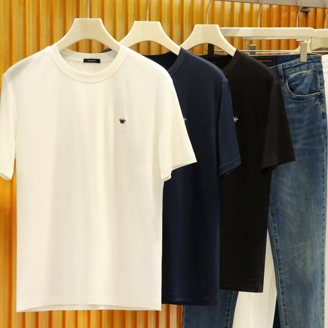 男士轻奢小蜜蜂刺绣！冰丝短袖T恤夏季薄款 透气亲肤！休闲时尚体恤