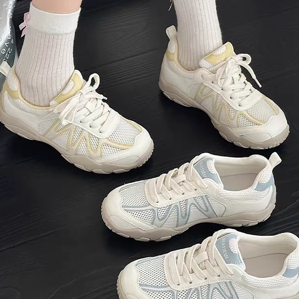 夏季时尚百搭网红透气厚底ins网面韩版厚底潮鞋跑步休闲鞋女鞋