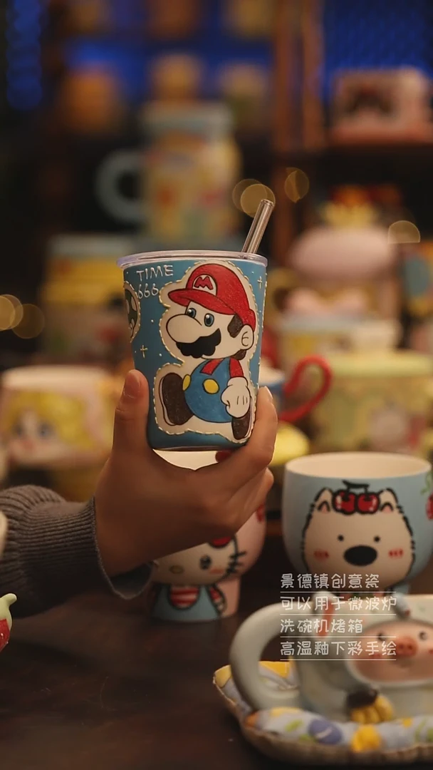 陶瓷景德镇可爱陶瓷釉下彩绘设计师款