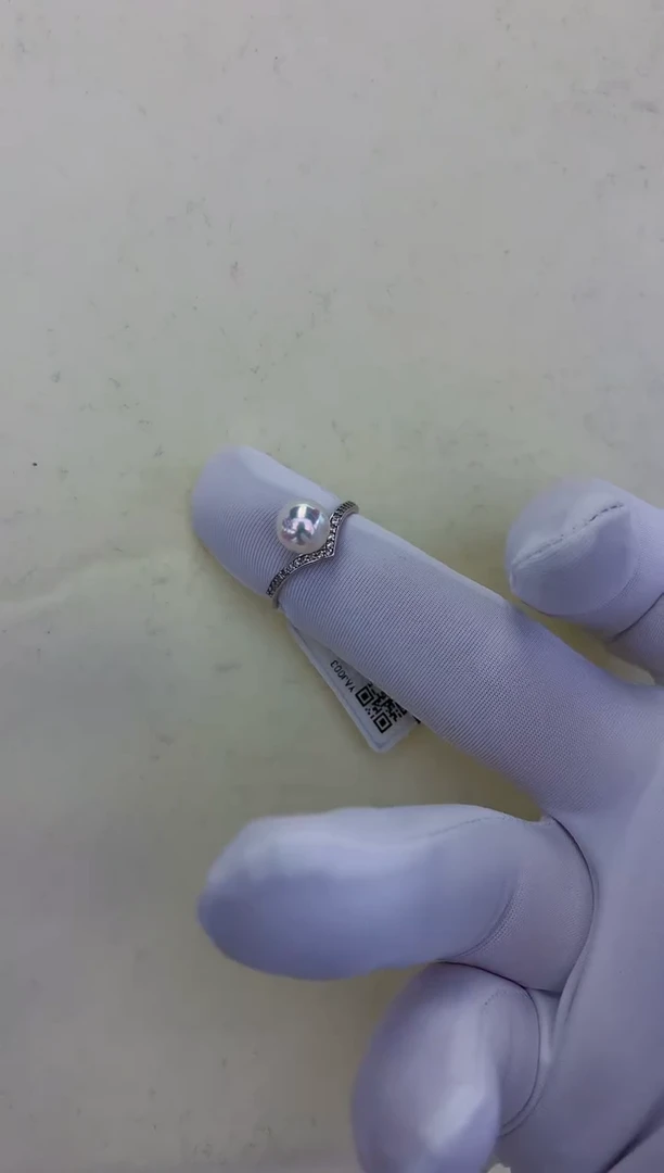 银S925镶嵌饰品海水珍珠皇冠戒指