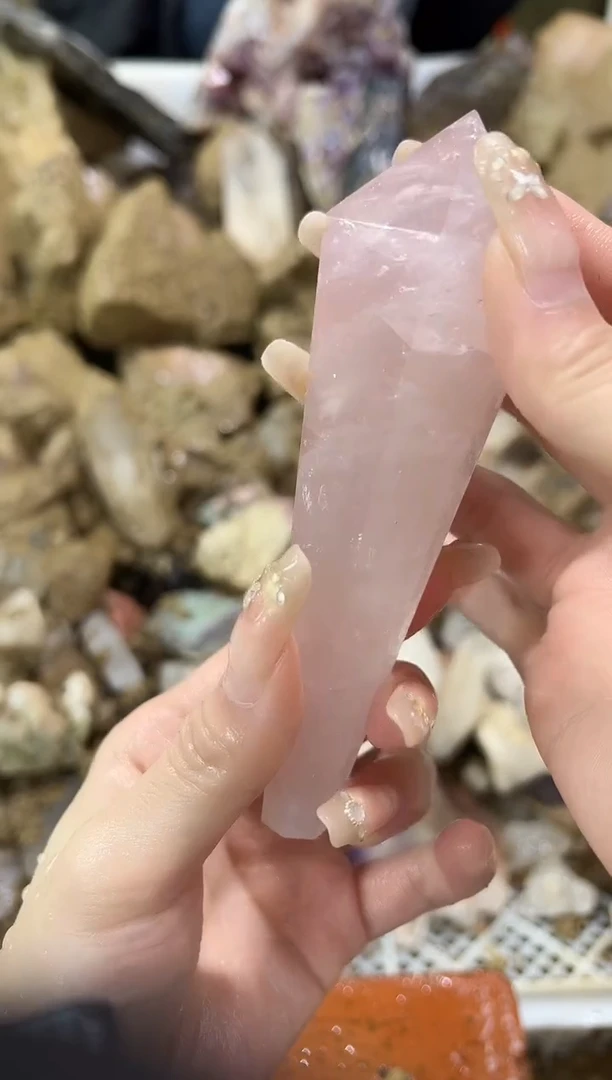 未镶嵌大型摆件（非配饰）水晶粉水晶权杖737