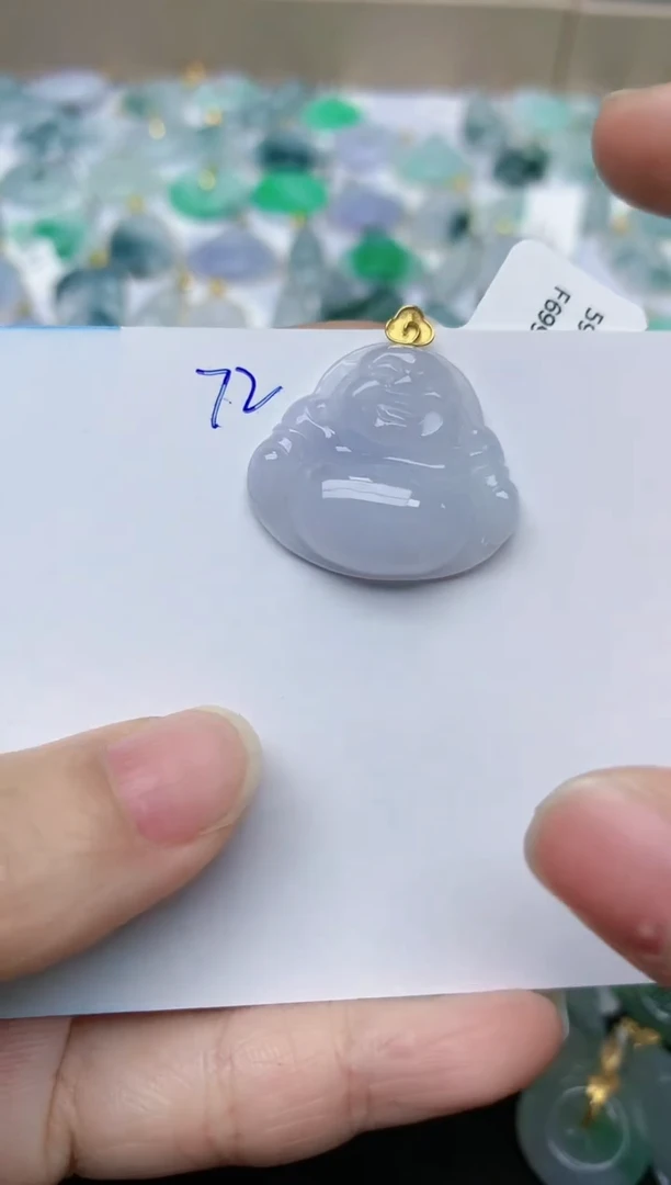 【闪购商品】翡翠颈饰18K金镶嵌天然翡翠A货    72