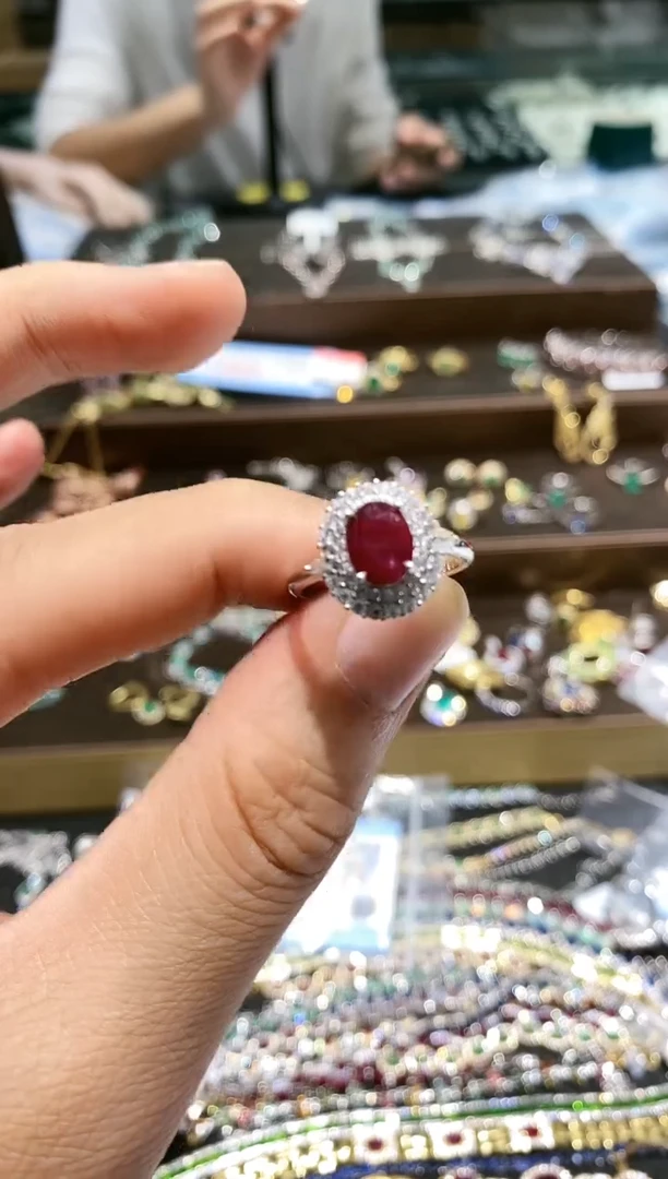 【闪购商品】红宝石戒指银S925镶嵌戒指