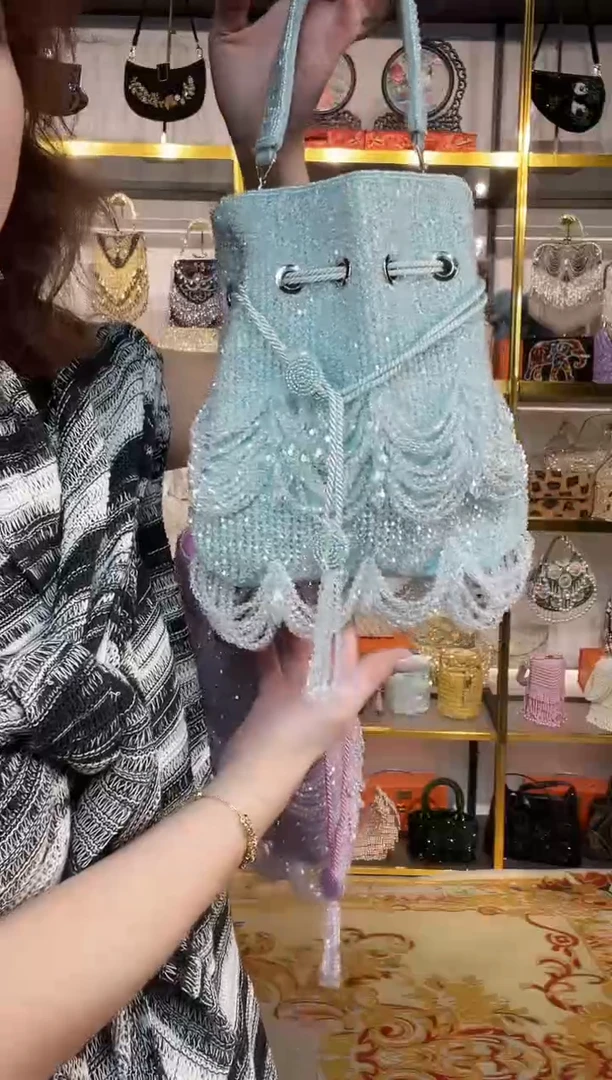 织物珠韵恒泽重工串珠手提包
