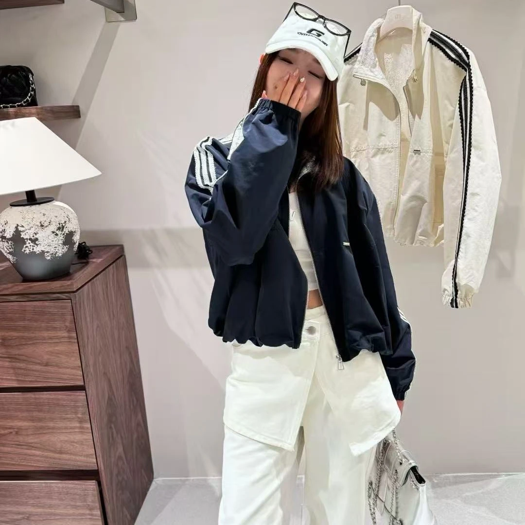 女直春季短款立领拼接蕾丝短外套宽松休闲时尚韩版开衫欧若风穿搭