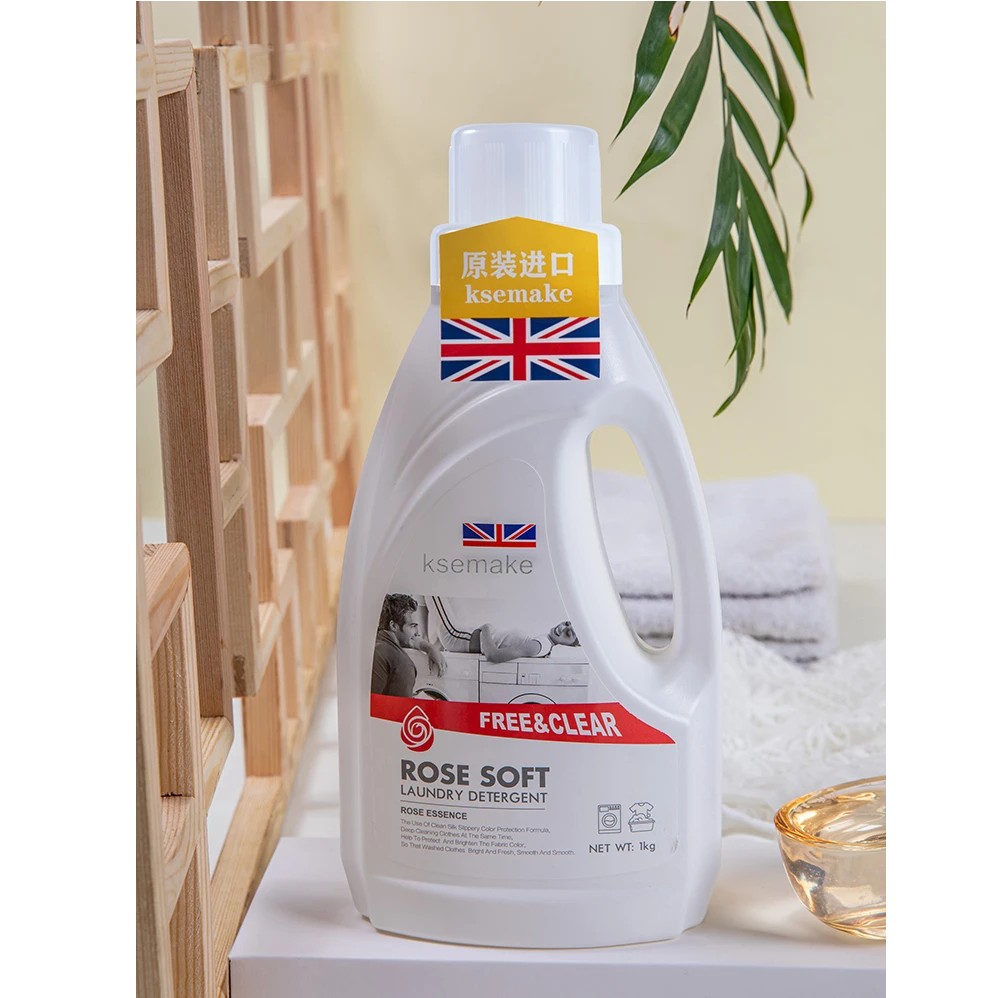 克丝漫玫瑰洗衣液深层清洁去污去渍护色柔顺持久留香瓶装正品1kg