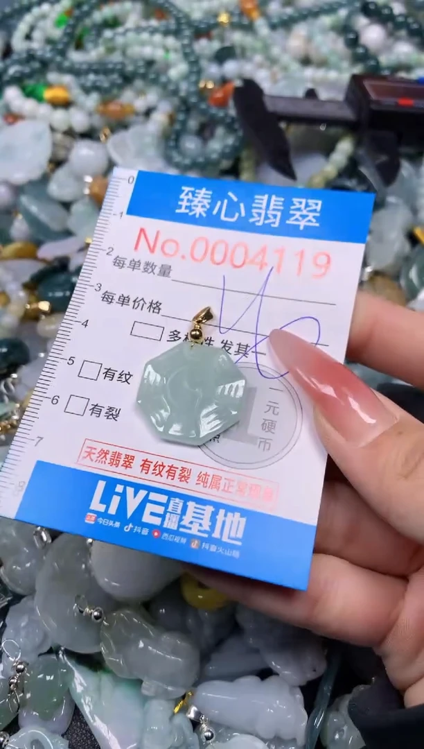 【闪购商品】翡翠颈饰未镶嵌含绳0004119