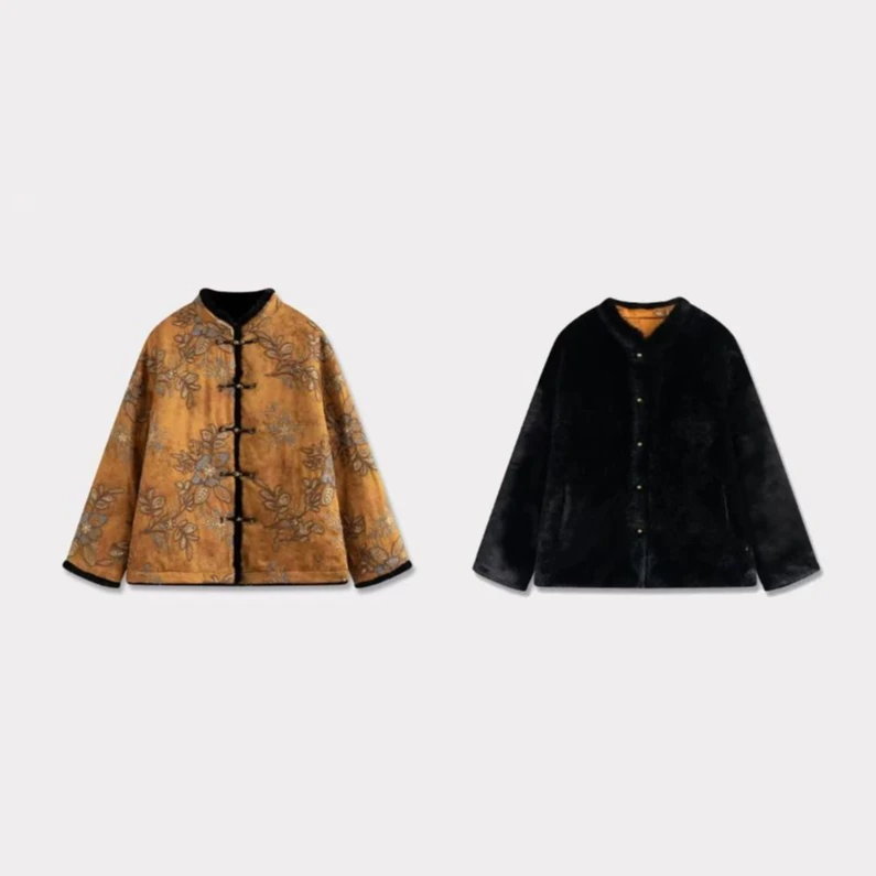 【少雪专属】新中式双面穿刺绣外套WT3365