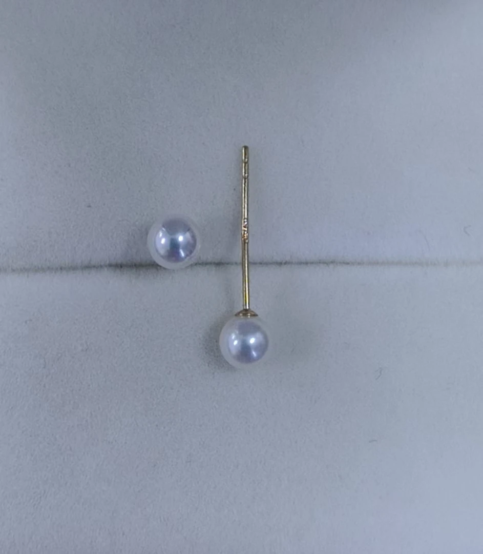 【芊选.珠宝】18K金淡水珍珠耳钉4-5mm DSED1119 TS