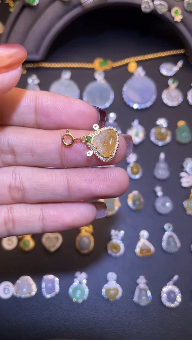 吊坠(不含链)银S925镶嵌翡翠1