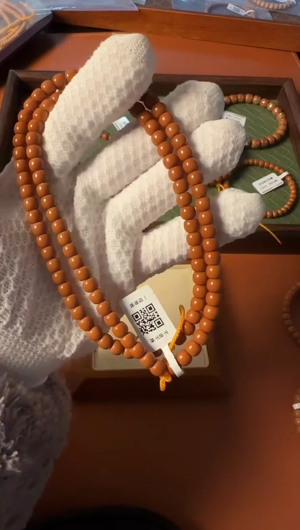 手串橄榄核【168】6.4mm老挝核尖老型108