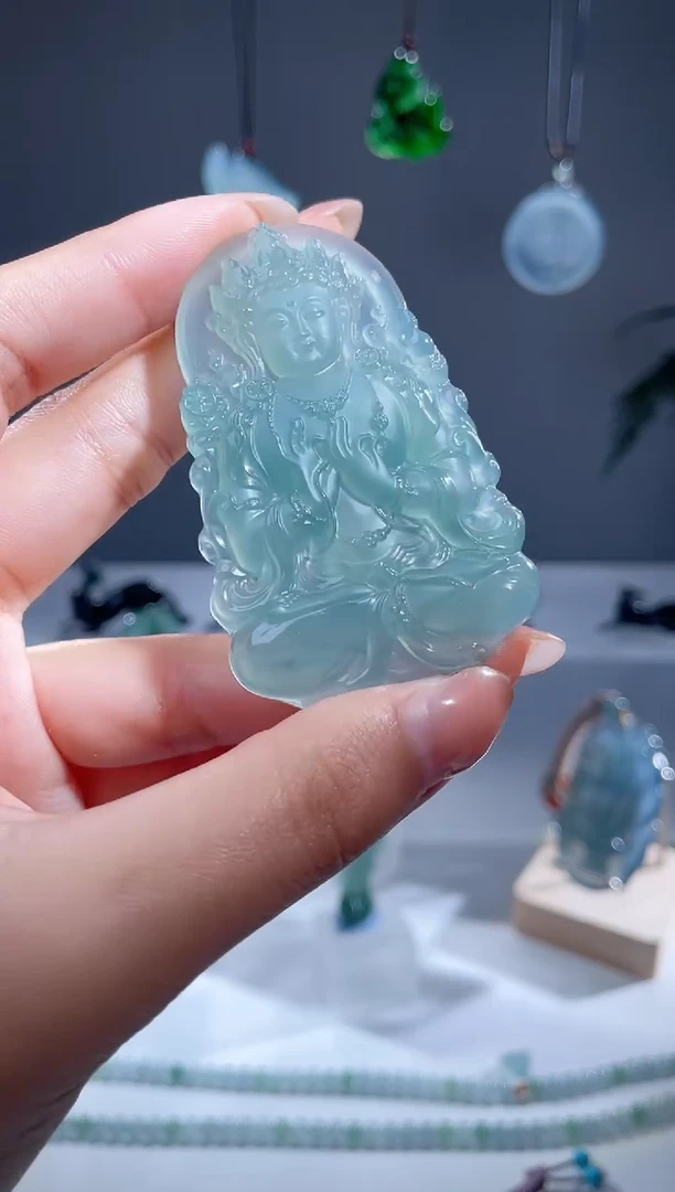 【闪购商品】翡翠颈饰未镶嵌天然A货翡翠度母