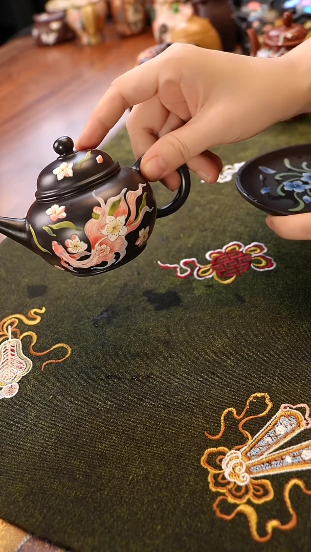 茶壶紫砂锦鲤水平