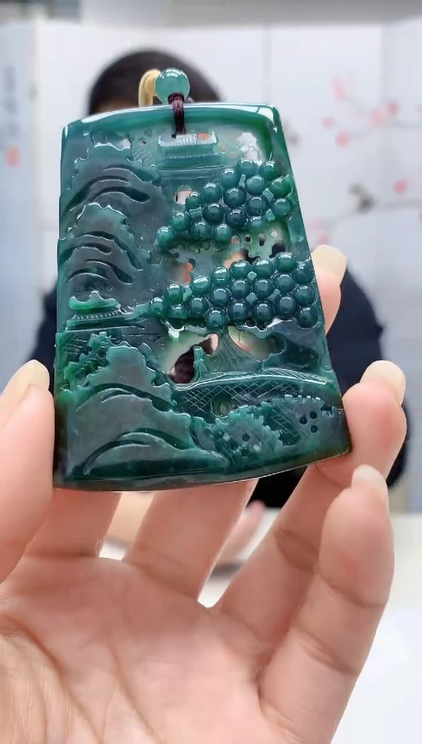 【闪购商品】定制翡翠未镶嵌4925lr-毛货挂件47