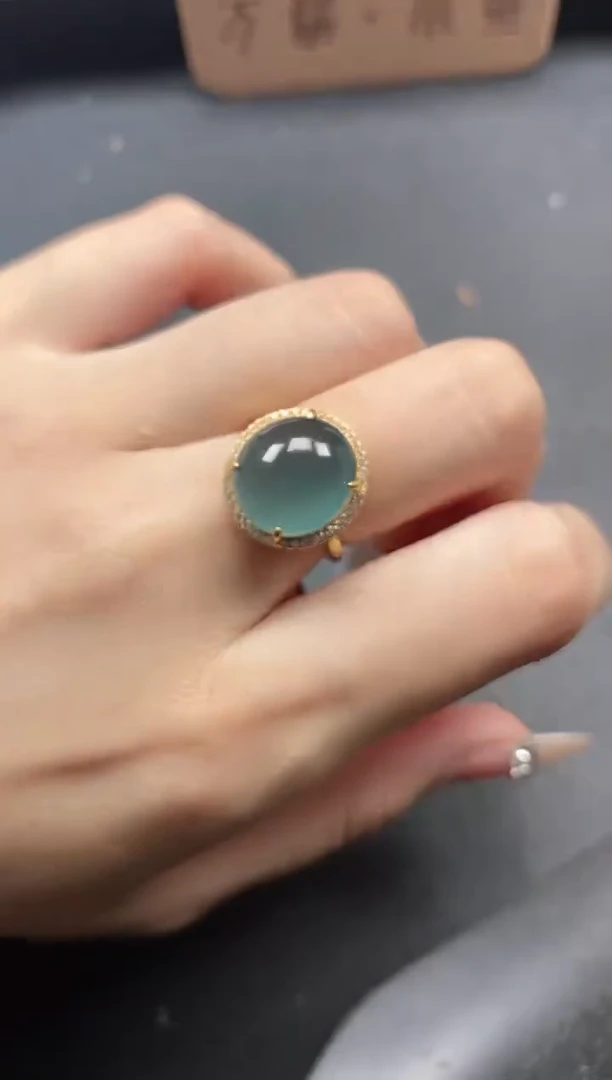 银S925镶嵌戒指翡翠15511