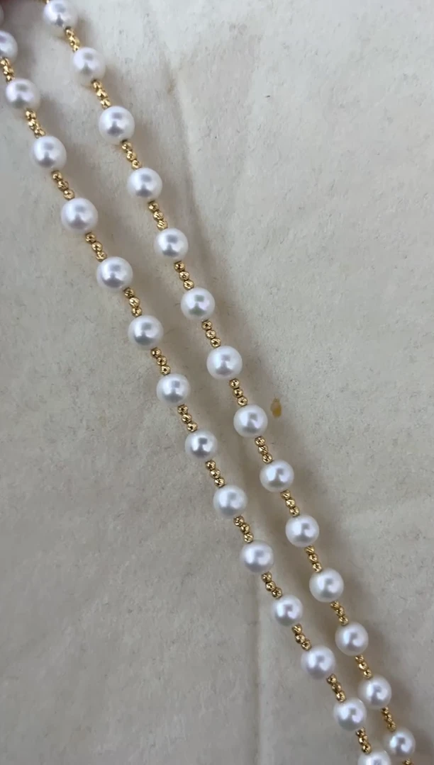 【闪购商品】淡水珍珠颈饰18K金镶嵌项链