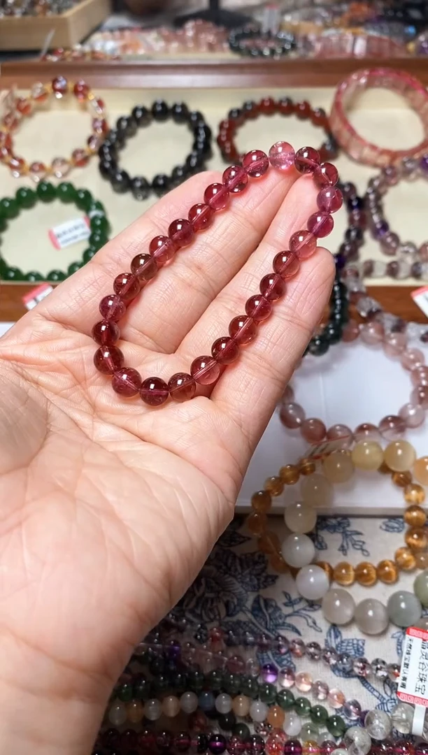 未镶嵌手链碧玺红碧玺