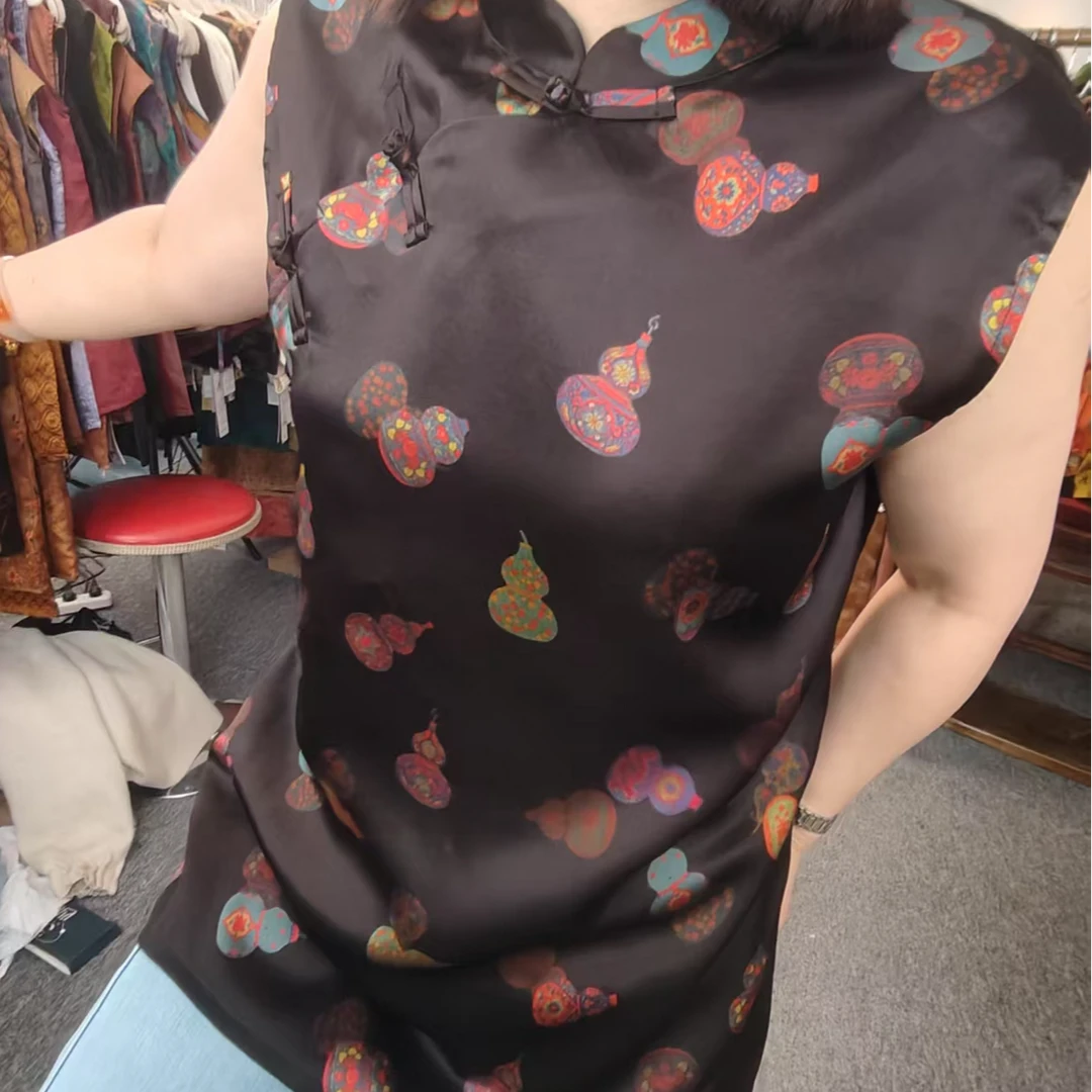 满分桑蚕丝葫芦奥黛上衣