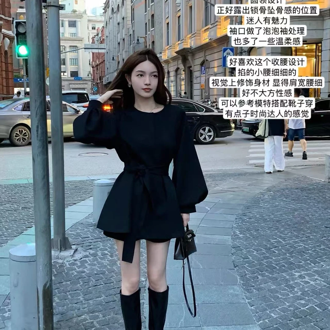 8816千金归来~风起伦敦复古灯笼袖风衣外套