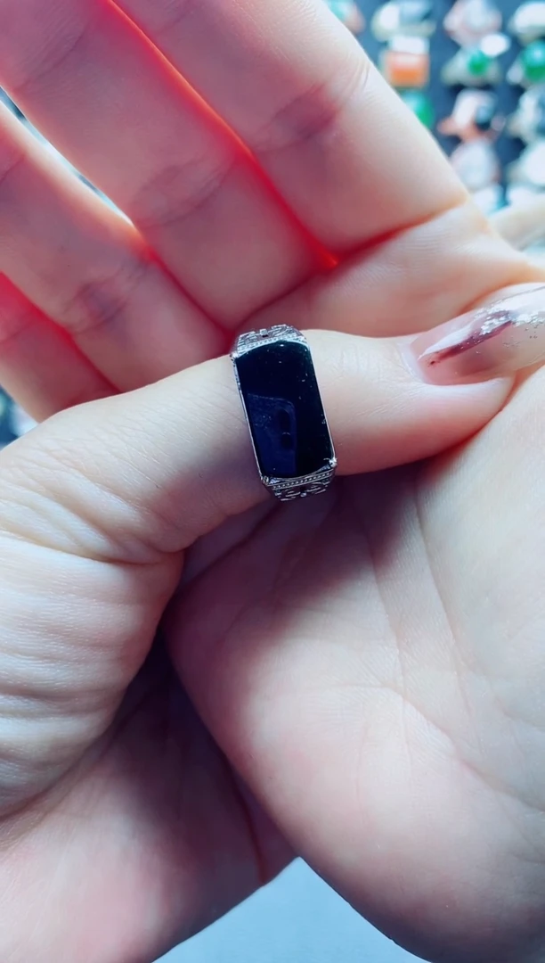 未镶嵌戒指翡翠放**我天然翡翠A货男戒