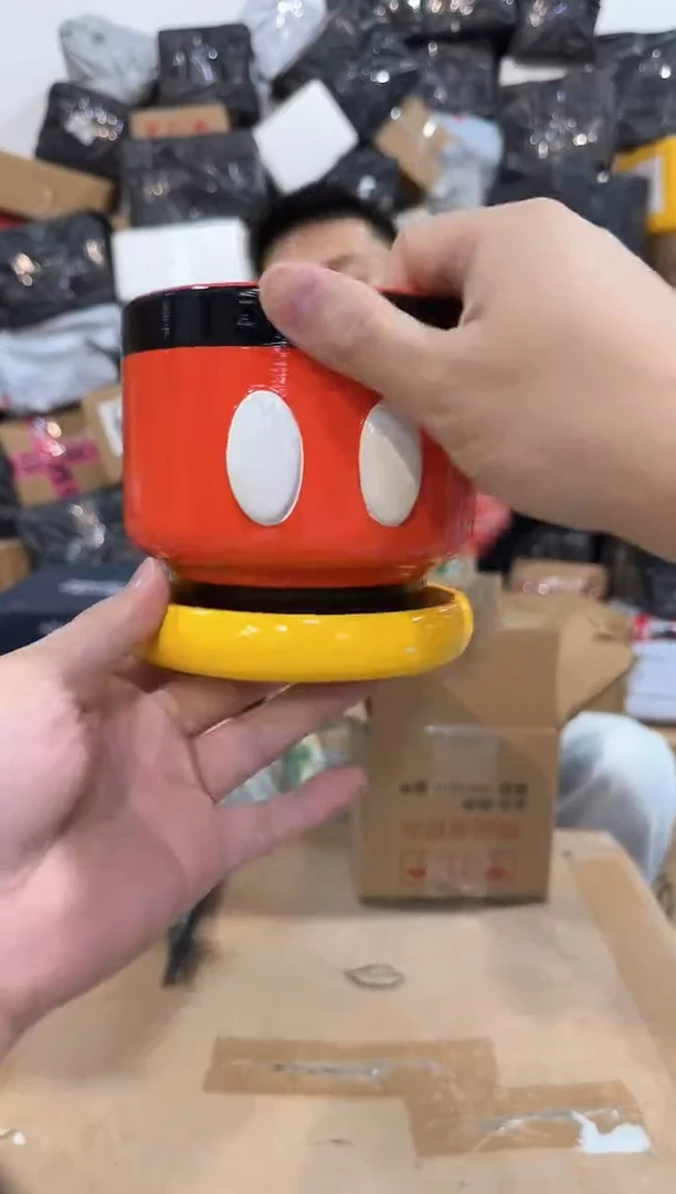 瓷片原盒米奇花盆