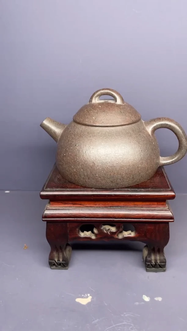 茶壶紫砂岩中泥 半瓢