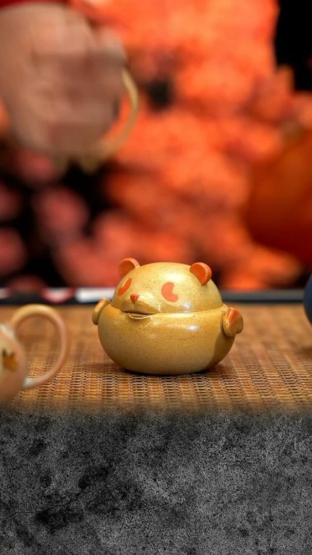紫砂 宜兴紫砂 IF 柴烧  熊猫宝瓶