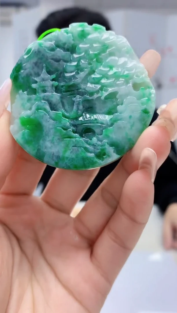 【闪购商品】定制翡翠未镶嵌4917lr-毛货挂件92