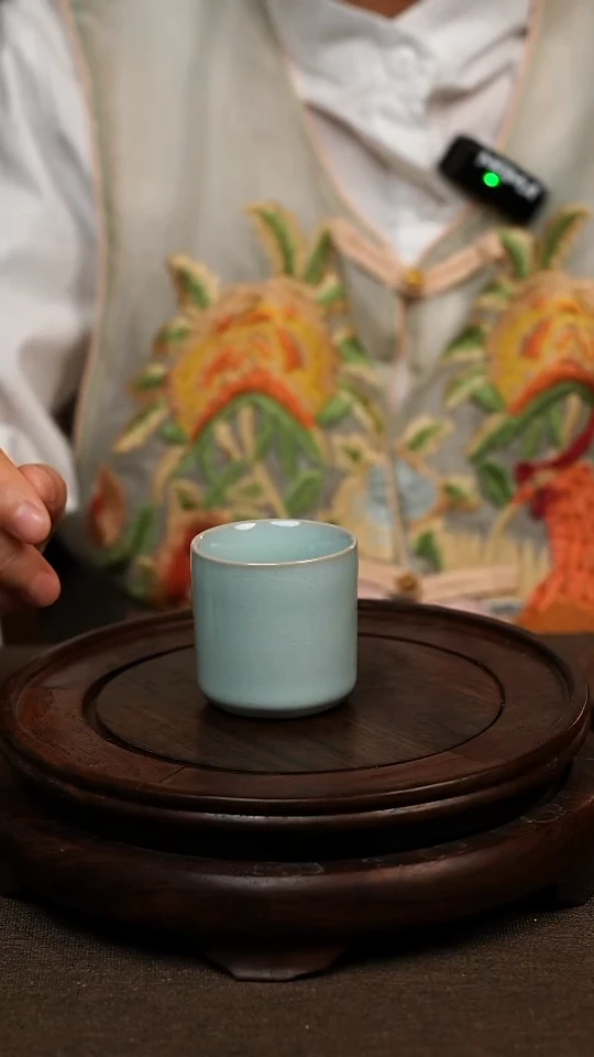 瓷片天青色扳指杯 50ML微瑕不带礼盒