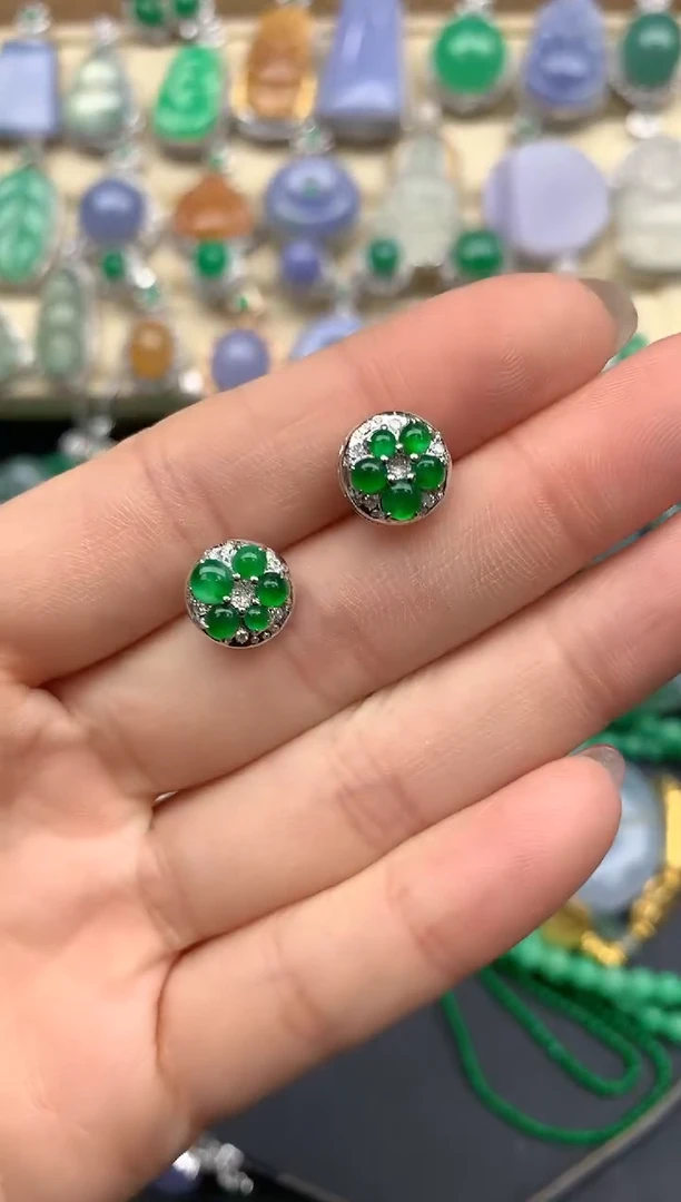 【闪购商品】翡翠耳饰18K金镶嵌122-中国好珍宝