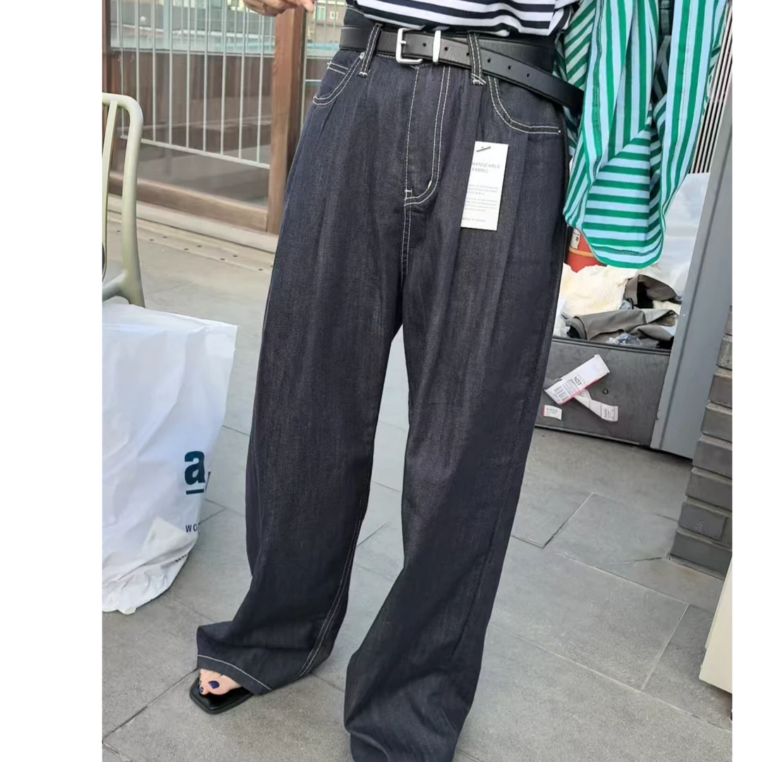 【慧姐韩国正品】2025春夏新款BOU深色牛仔裤/N0退N0换