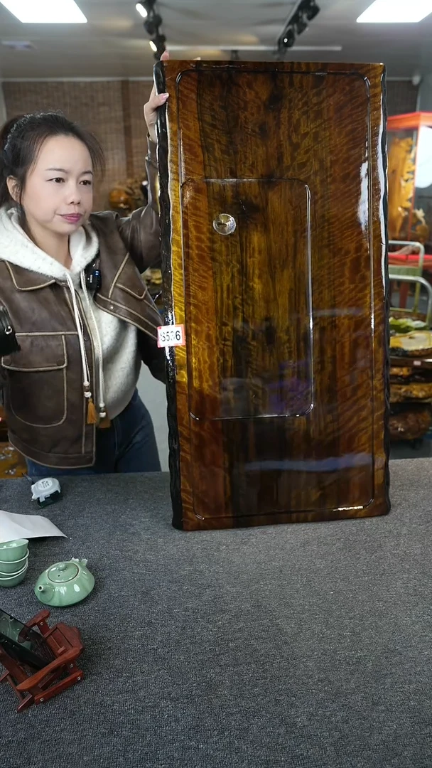 【闪购商品】大叶金丝楠茶盘尺寸92-47-4