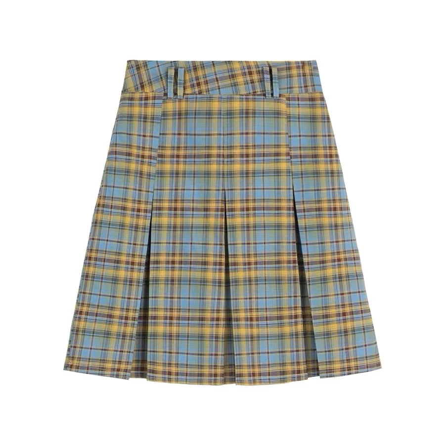 8076春日格裙半身裙半裙休闲春季时尚格纹学院风百搭ooonillroom