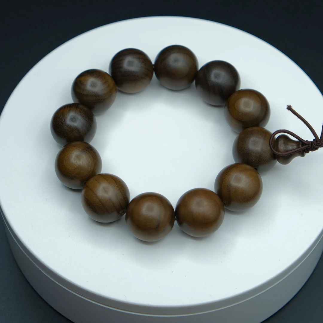 扬州非遗纯手工金丝楠木雕小叶桢楠香楠圆珠手链手串