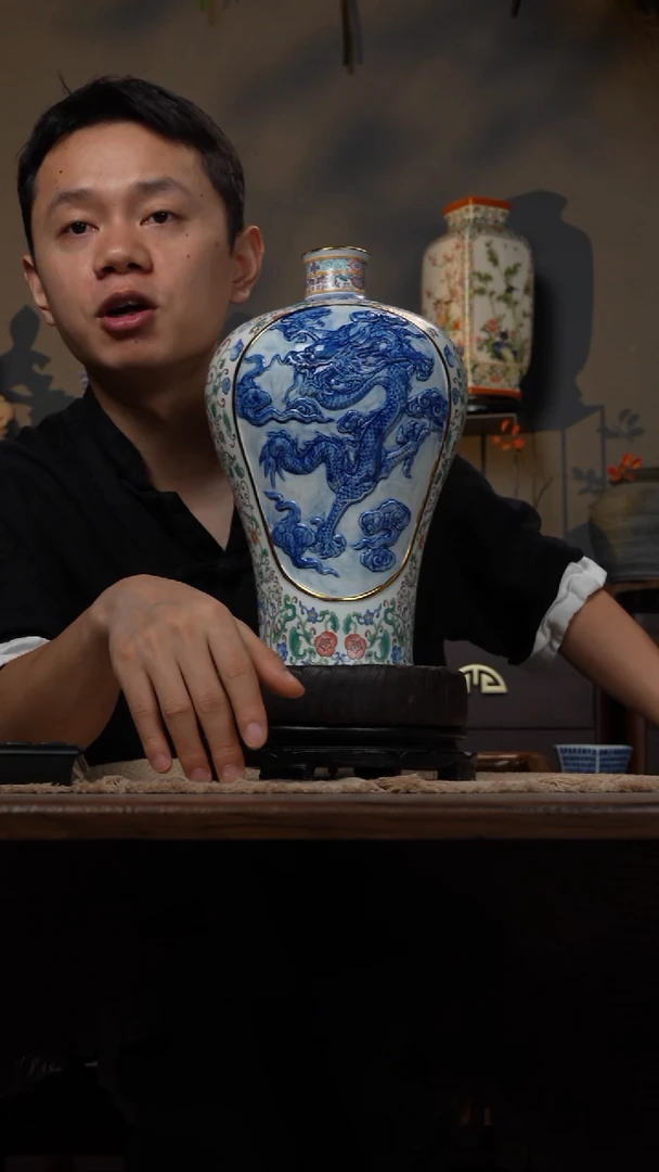 摆件WN问泥景德镇陶瓷花瓶摆件