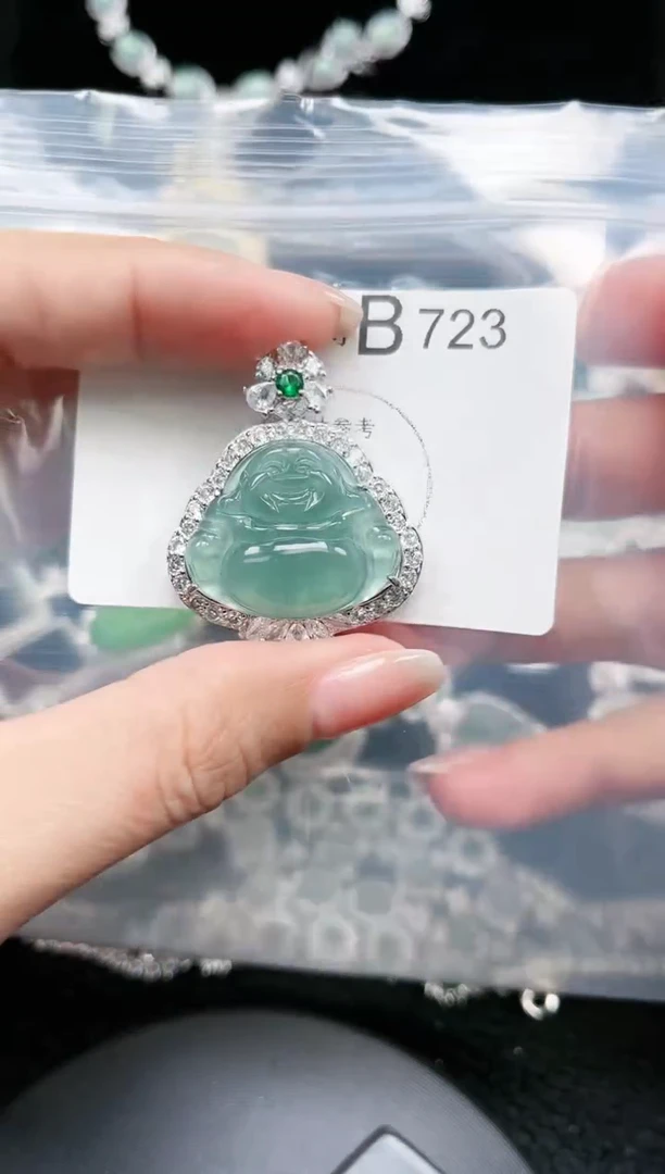 【闪购商品】翡翠颈饰未镶嵌赠皮绳723