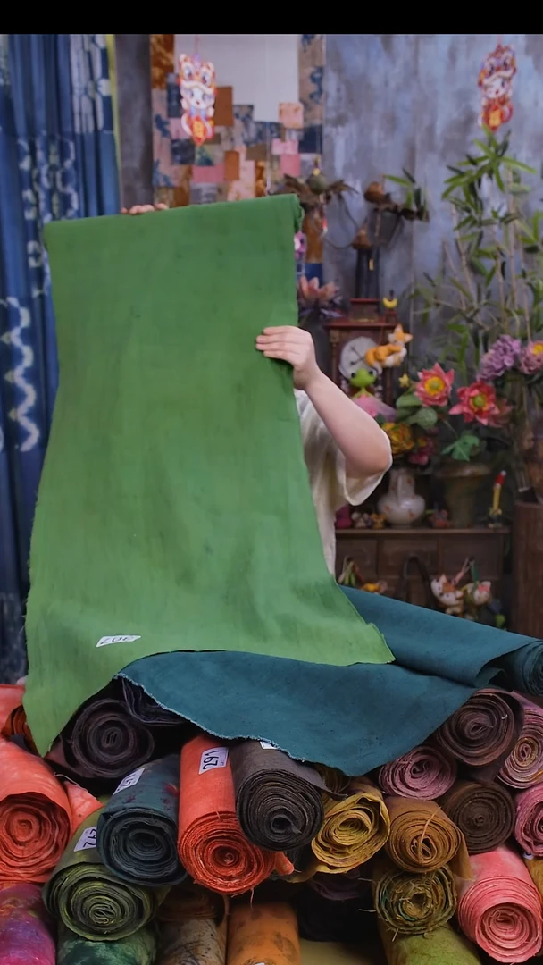 端午节植物染手织土布307