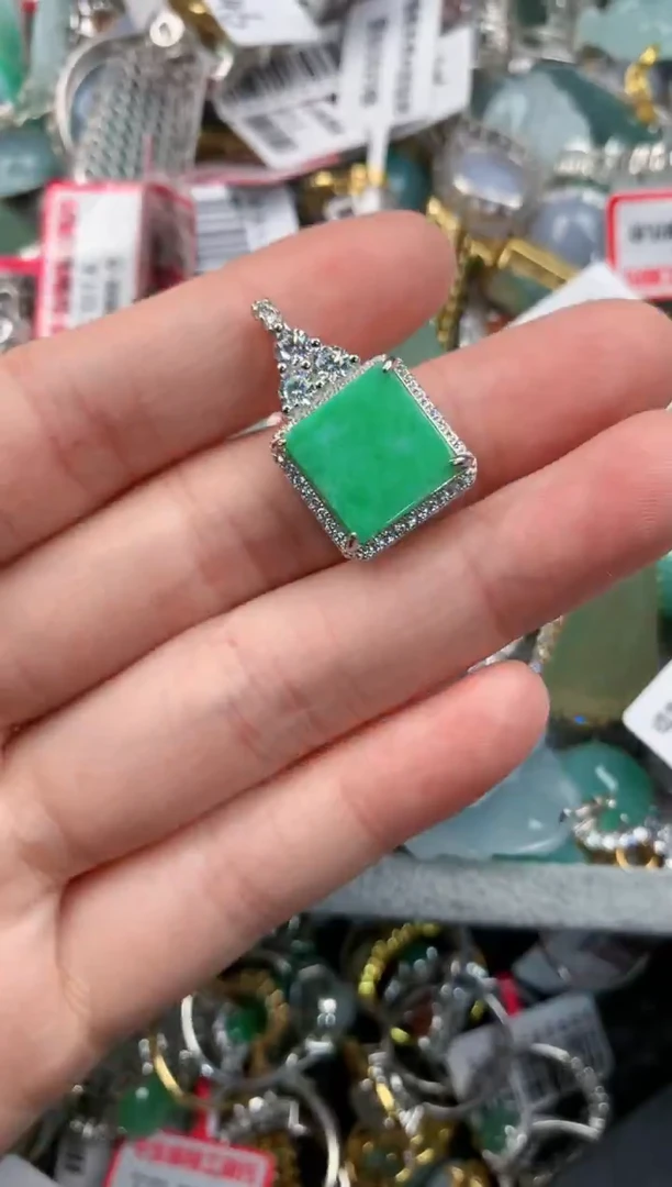 银S925镶嵌戒指翡翠44--10