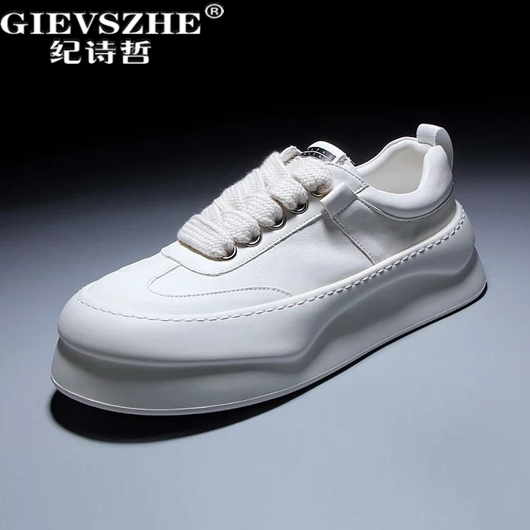 纪诗哲男鞋时尚潮流透气运动鞋子男款百搭厚底小白鞋舒适休闲板鞋