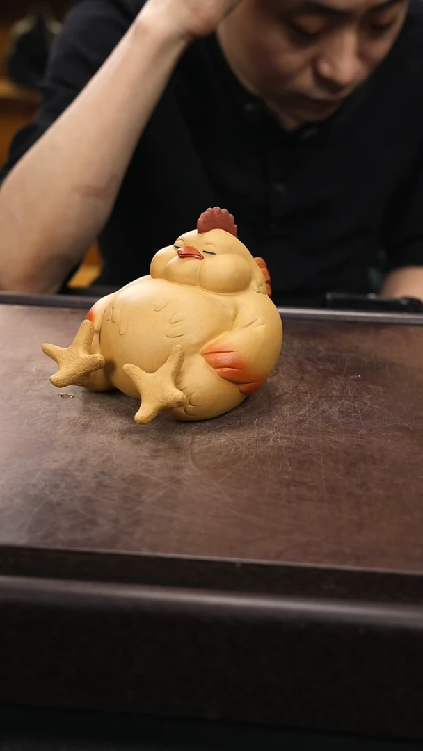 紫砂茶宠紫砂躺平鸡