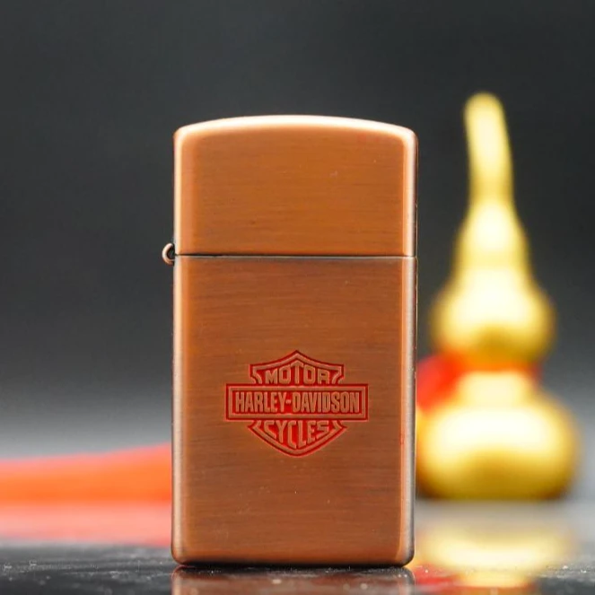 「小飞火机」窄机镀紫铜哈雷盾   正品煤油打火机男士防风