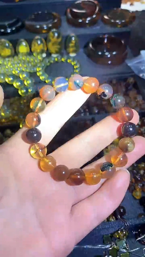 琥珀颈饰未镶嵌天然缅甸琥珀手串