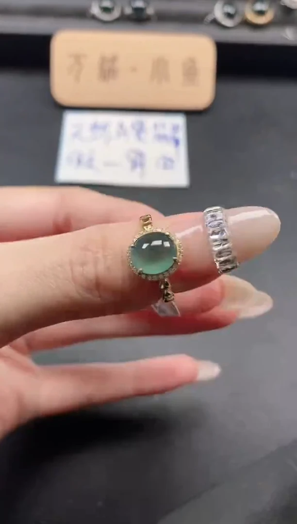 银S925镶嵌戒指翡翠6511