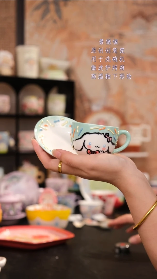 摆件景德镇手工手绘设计师款