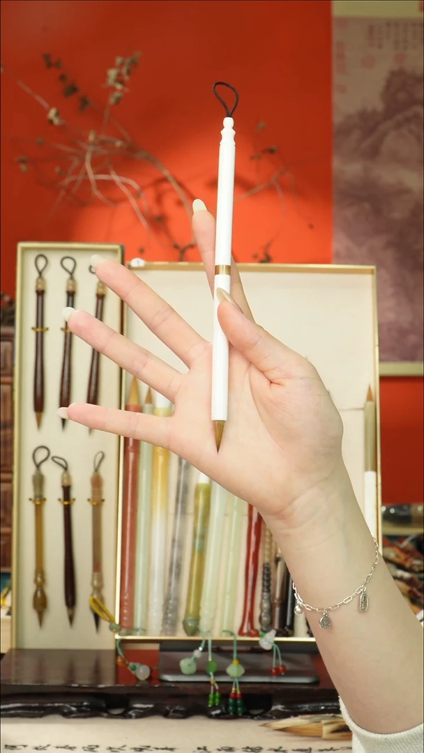 21号闪孤品高货毛笔链接 清水试笔 蘸墨不退