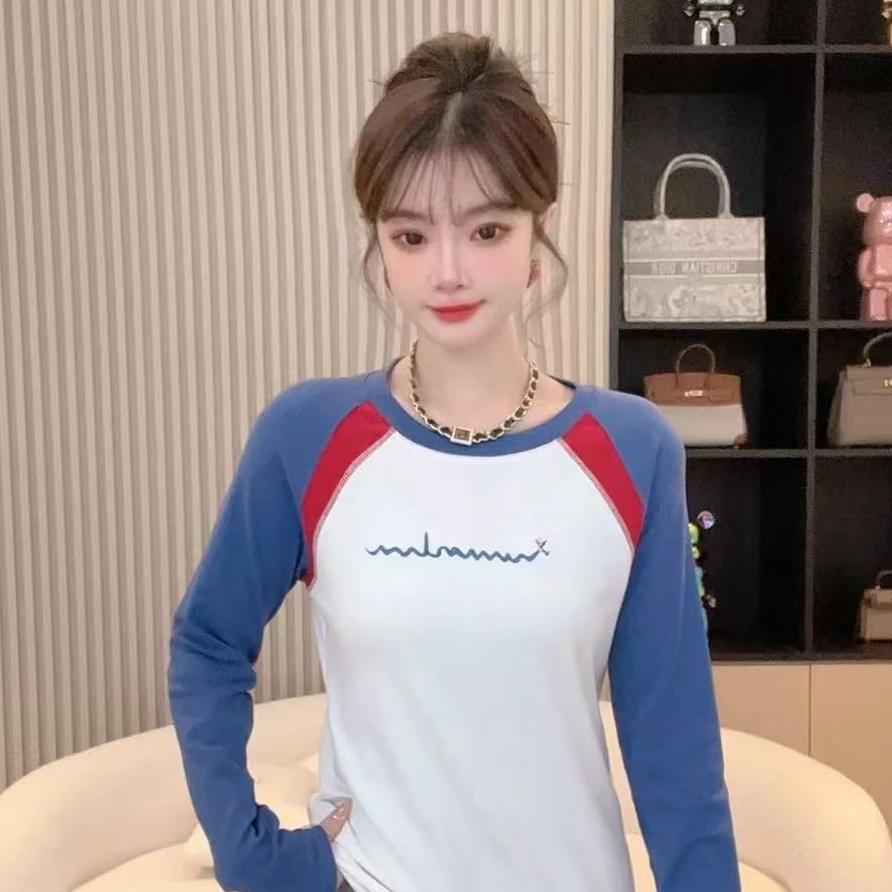珊珊SOYFSD-2024年新款百搭T恤长袖时尚重工圆领F913